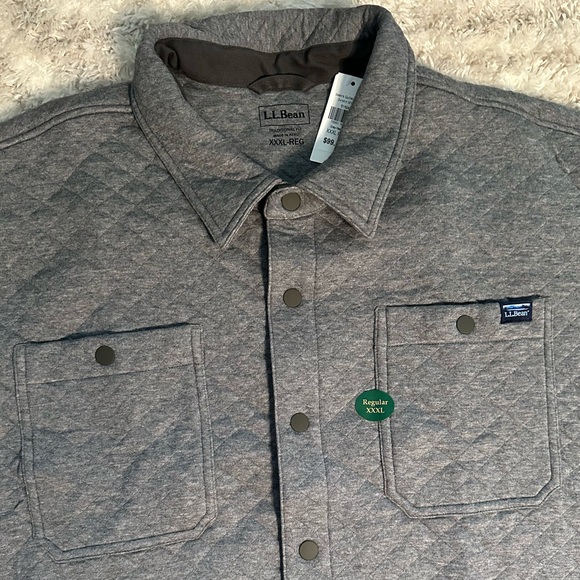 L.L. Bean Men's Quilted Snap Overshirt/Sweatshirt - Picture 2 of 14